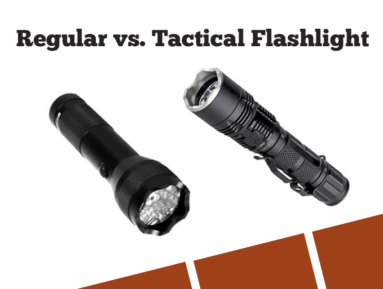 Image of Regular and Tactical Flashlight Comparison